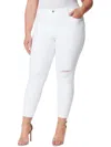 JESSICA SIMPSON PLUS WOMENS HIGH RISE DESTROYED SKINNY JEANS