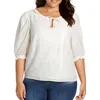 Jessica Simpson Plus Womens Knit Cotton Peasant Top