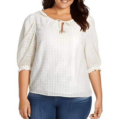 Jessica Simpson Plus Womens Knit Cotton Peasant Top