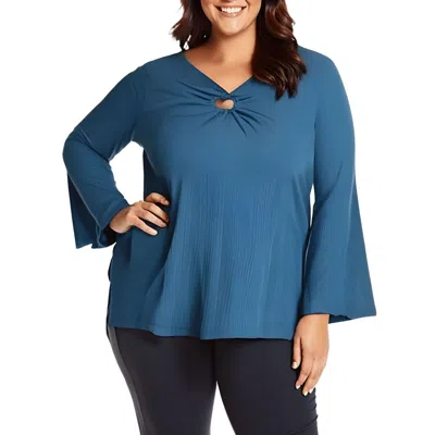 Jessica Simpson Plus Womens O-ring Ribbed Tunic Top