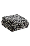 Jessica Simpson Plush Fleece Throw Blanket In Black