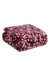Jessica Simpson Plush Fleece Throw Blanket In Wine Red