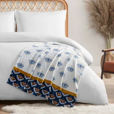 Jessica Simpson Plush Throw Blanket In Blue