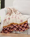 Jessica Simpson Plush Ultra Soft Throw, 50" X 70" In Celeste Burgandy,red