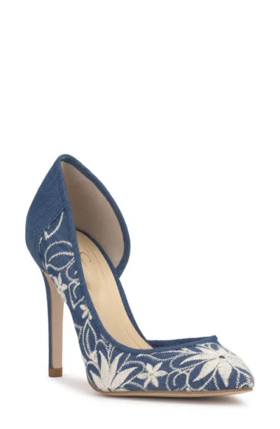 Jessica Simpson Prizma 8 Half D'orsay Pump In Medium Blue