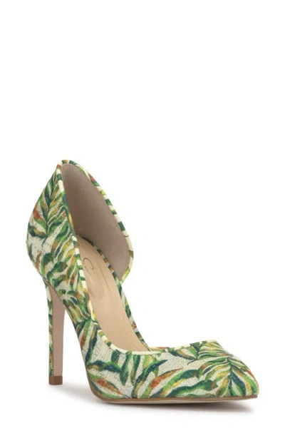 Jessica Simpson Prizma Half D'orsay Pointed Toe Pump In Green Multi