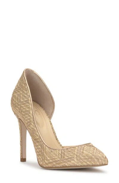 Jessica Simpson Prizma Half D'orsay Pointed Toe Pump In Natural/light