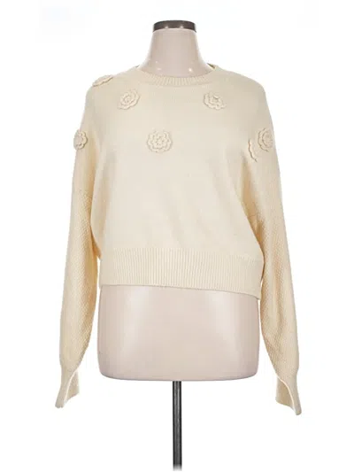 Pre-owned Jessica Simpson Pullover Sweater In White
