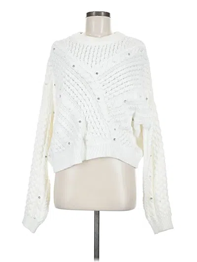 Pre-owned Jessica Simpson Pullover Sweater In White