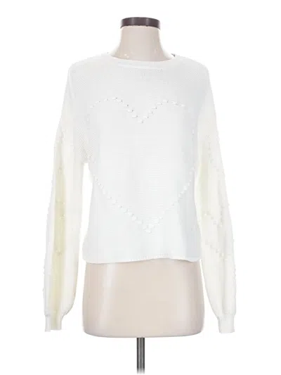 Pre-owned Jessica Simpson Pullover Sweater In White