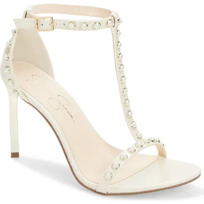 Jessica Simpson Qylla Ankle Strap Stiletto Sandal In White