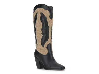 Jessica Simpson Raevini Cowboy Boot In Black/beige