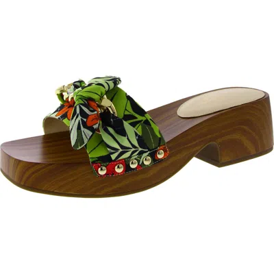 Jessica Simpson Resima Womens Satin Chain Slide Sandals In Multi