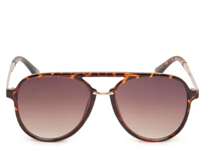 Jessica Simpson Retro Aviator Sunglasses In Brown