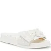 Jessica Simpson Rexinne Sandals Women's Us White Rhinestone Bow Slide Gal636 In White