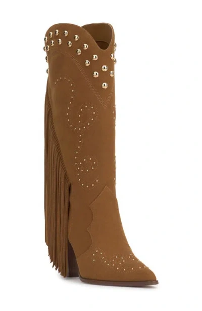 Jessica Simpson Rosera Pointed Toe Western Boot In Tuscan Tan Suede