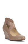 Jessica Simpson Saedra Ankle Strap Wedge Pump In Chai Latte