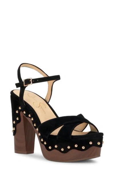 Jessica Simpson Samintia Ankle Strap Platform Sandal In Black