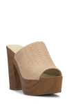 Jessica Simpson Shelbie Platform Slide Sandal In Natural Raffia