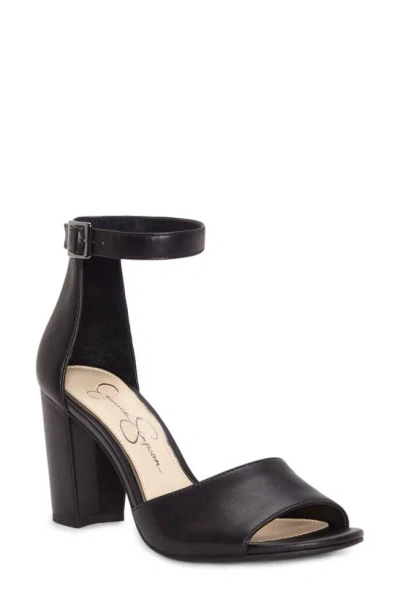 Jessica Simpson Sherron Sandal In Black Soft Silk