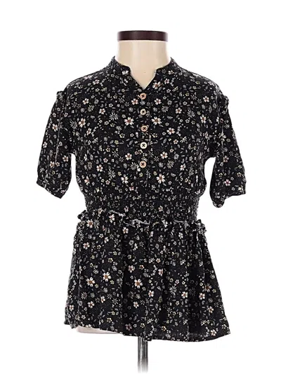 Pre-owned Jessica Simpson Short Sleeve Blouse In Black