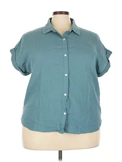 Pre-owned Jessica Simpson Short Sleeve Blouse In Blue