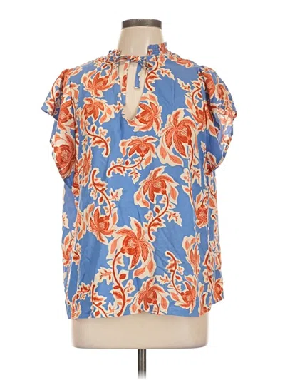 Pre-owned Jessica Simpson Short Sleeve Blouse In Blue