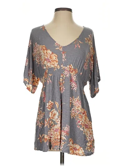 Pre-owned Jessica Simpson Short Sleeve Blouse In Gray