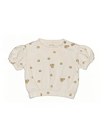 Pre-owned Jessica Simpson Kids' Short Sleeve Blouse In Ivory