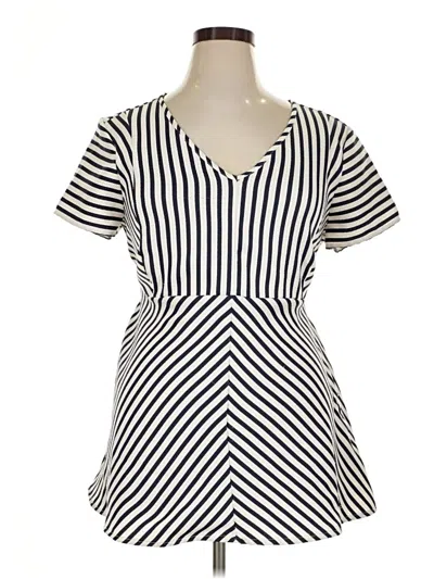 Pre-owned Jessica Simpson Short Sleeve Blouse In Ivory