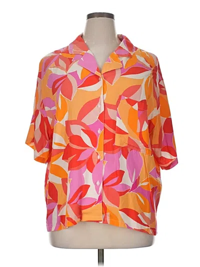 Pre-owned Jessica Simpson Short Sleeve Blouse In Orange