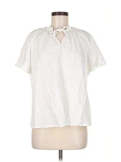 Pre-owned Jessica Simpson Short Sleeve Blouse In White
