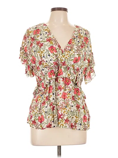 Pre-owned Jessica Simpson Short Sleeve Blouse In White