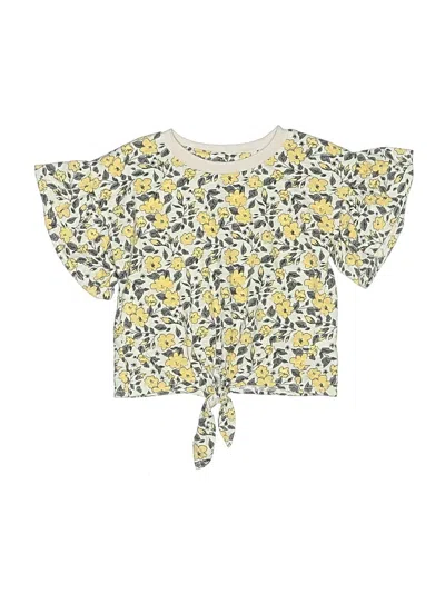 Pre-owned Jessica Simpson Kids' Short Sleeve Blouse In Yellow