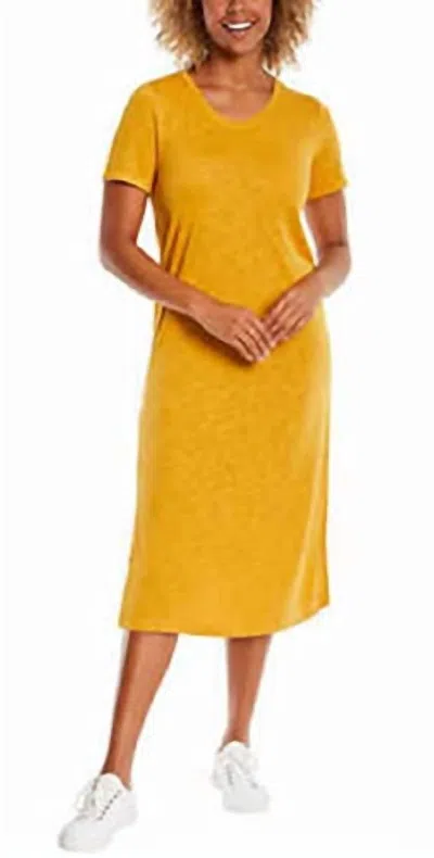 Jessica Simpson Short Sleeve Midi Dress In Goldenrod In Yellow