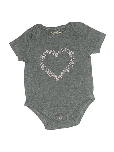 Pre-owned Jessica Simpson Babies' Short Sleeve Onesie In Gray
