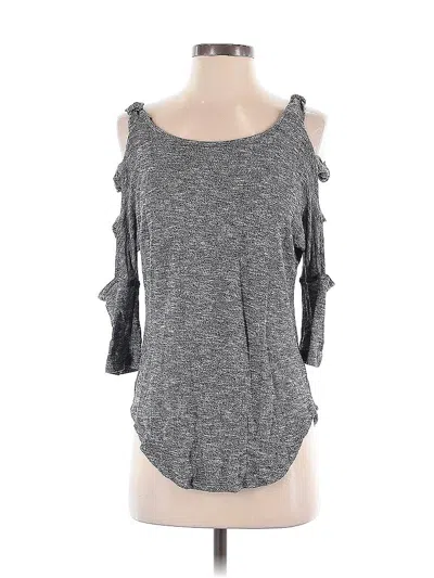 Pre-owned Jessica Simpson Short Sleeve Top Gray Cold Shoulder Neckline Tops