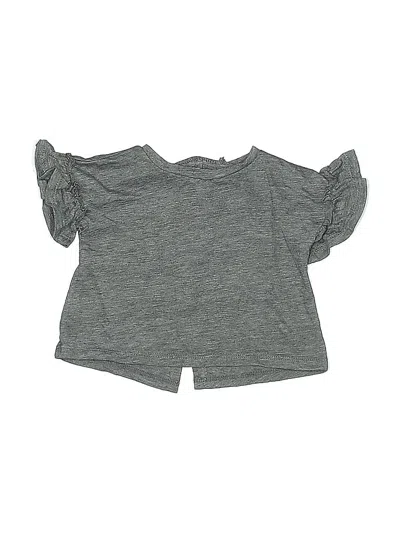 Pre-owned Jessica Simpson Babies' Short Sleeve Top Gray Ruffles Neckline Tops