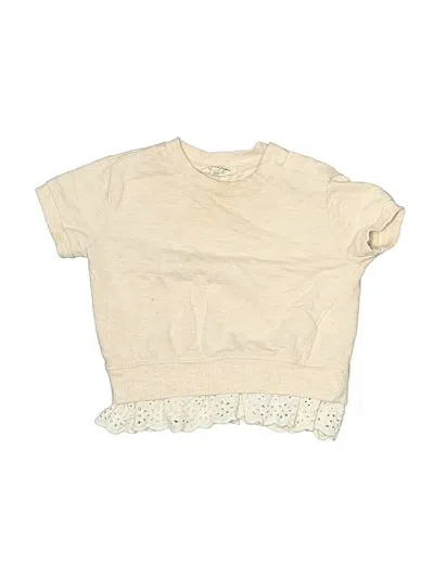 Pre-owned Jessica Simpson Kids' Short Sleeve Top Ivory Crew Neck Tops