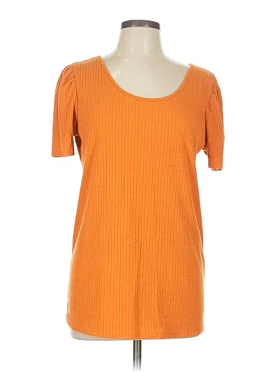 Pre-owned Jessica Simpson Short Sleeve Top Orange Scoop Neck Tops