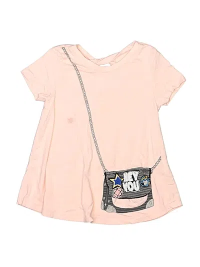 Pre-owned Jessica Simpson Kids' Short Sleeve Top Pink Keyhole Neckline Tops