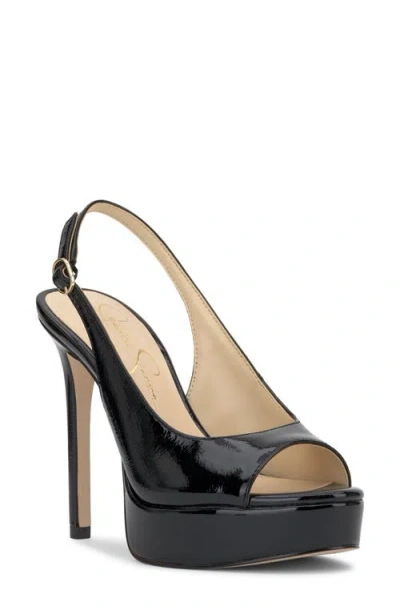 Jessica Simpson Sibilla Slingback Platform Sandal In Black