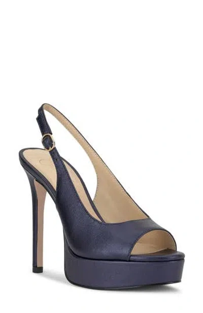 Jessica Simpson Sibilla Slingback Platform Sandal In Blue