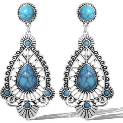 Jessica Simpson Silver-tone Filigree Teardrop Earrings