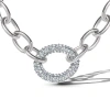 Jessica Simpson Silver-tone Oval Pavé Link Statement Necklace In Metallic