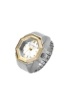 Jessica Simpson Silvertone Ring Watch, 22mm