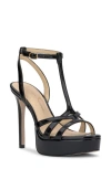 Jessica Simpson Sippete T-strap Platform Sandal In Black Patent