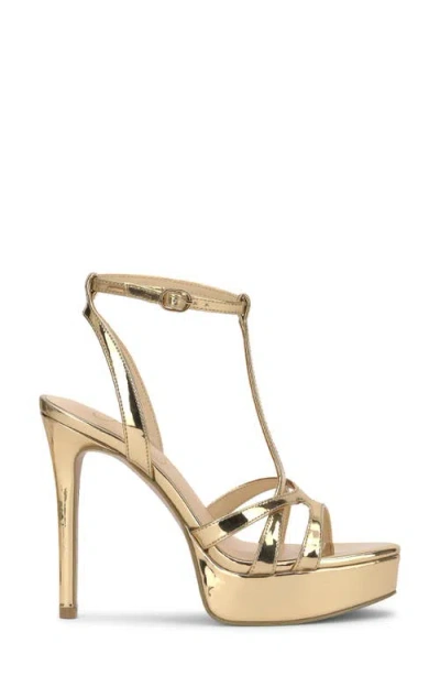 Jessica Simpson Sippete T-strap Platform Sandal In Gold