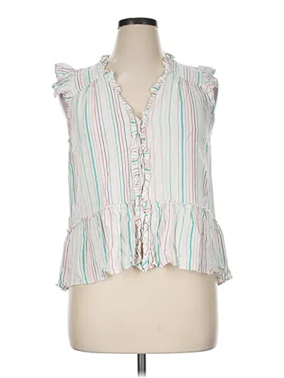 Pre-owned Jessica Simpson Sleeveless Button Down Shirt In White