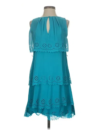 Pre-owned Jessica Simpson Sleeveless Top Teal Halter Neckline Tops In Blue